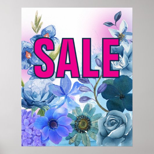 Bloemen Verkoop Teken, Winkel Poster (Voorkant)