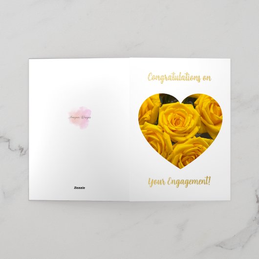 Bloemen, Verloving Folie Wenskaart (Buiten Laag)