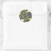bloemen verouderd hout effect ronde sticker (Tas)