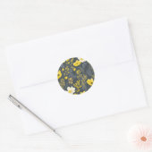 bloemen verouderd hout effect ronde sticker (Envelop)
