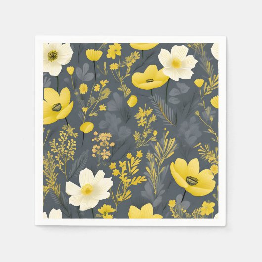 bloemen verouderd hout effect servet (Voorkant)