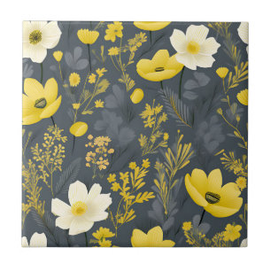  bloemen verouderd hout effect tegeltje