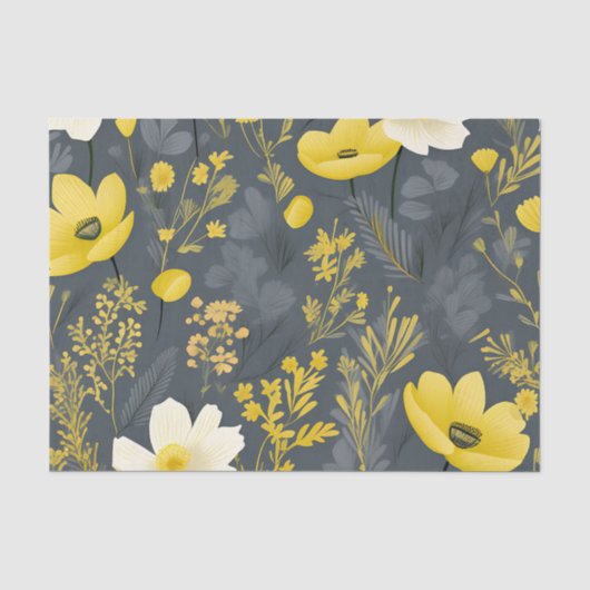  bloemen verouderd hout effect tissuepapier (Voorkant)