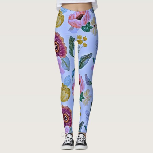 Bloemen verpakt in de tuin! leggings (Voorkant)