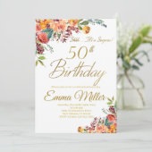 Bloemen Verrassing 50ste Verjaardagsfeest Kaart (Staand voorkant)