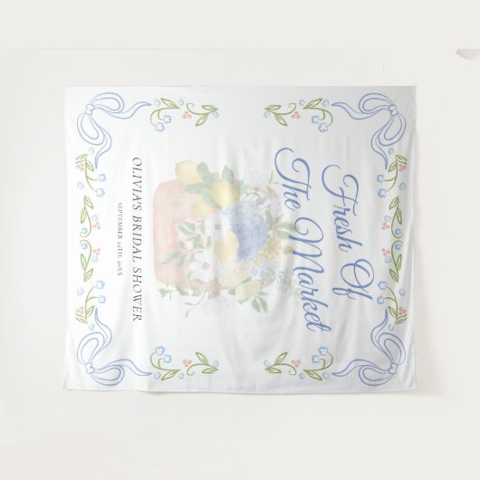 Bloemen vers uit de markt Vrijgezellenfeest achter Wandkleed (Voorkant (horizontaal))