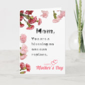 Bloemen Versierde Mam is een Zegen Vakantie Kaart (Voorkant)