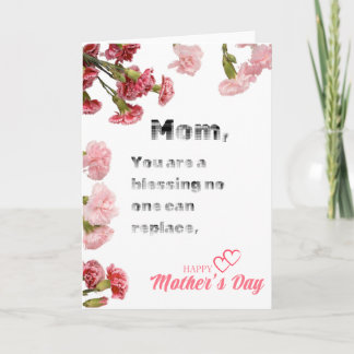 Bloemen Versierde Mam is een Zegen Vakantie Kaart