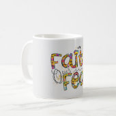 Bloemen versieren achtergrond geloof over angst ci koffiemok (Voorkant links)