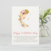 Bloemen verwachten moeder gelukkige 1e Moederdag Feestdagenkaart (Staand voorkant)