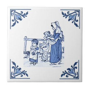  Bloemen Verzamelen Delfts Blauw & Wit Tegeltje