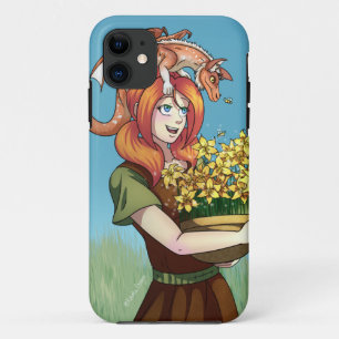 Bloemen verzamelen met een draak Case-Mate iPhone case