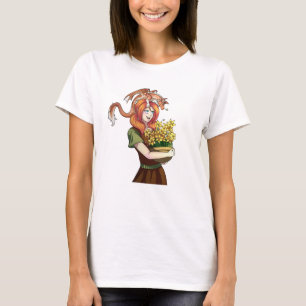 Bloemen verzamelen met een Draak T-shirt