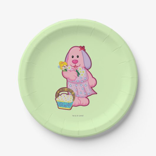 Bloemen verzamelen met Melanie Papieren Bordje (Voorkant)