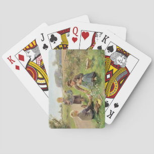 Bloemen verzamelen (olie op canvas) speelkaarten
