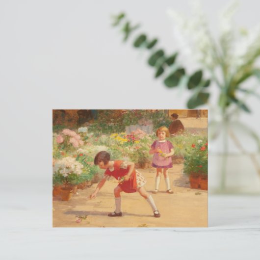 Bloemen verzamelen | Victor Gabriel Gilbert Briefkaart (Staand voorkant)