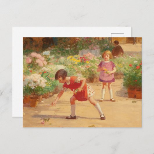 Bloemen verzamelen | Victor Gabriel Gilbert Briefkaart (Voorkant / Achterkant)