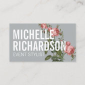 Bloemen Vette tekst op leisteen Visitekaartje (Voorkant)