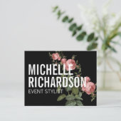  Bloemen Vette tekst op zwart Briefkaart (Staand voorkant)