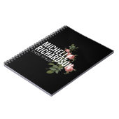 Bloemen Vette Tekst op Zwart Gepersonaliseerd Notitieboek (Linkerzijde)