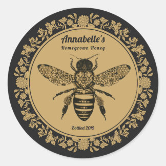 Bloemen Victoriaans Bee Honey Label