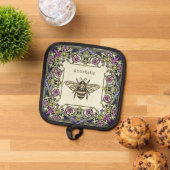 Bloemen Victoriaans Bijen personaliseren Pannenlap (Top down)