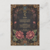 Bloemen Victoriaans Gotische bruiloft Informatiekaartje (Voorkant)