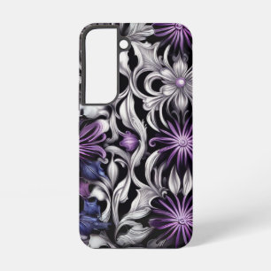 Bloemen Victoriaans Herhalend Patroon Paarse Samsung Galaxy Hoesje