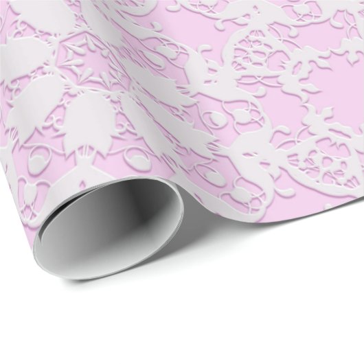 Bloemen Victoriaans kant. Cadeaupapier (Rol Hoek)