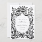  Bloemen Victoriaans Ornament Lijst Bruiloft Kaart (Voorkant)