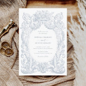  Bloemen Victoriaans Ornament Lijst Bruiloft Kaart