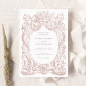  Bloemen Victoriaans Ornament Lijst Bruiloft Kaart