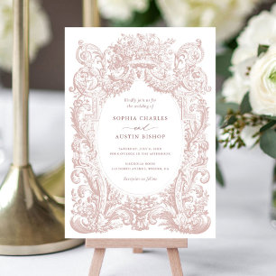  Bloemen Victoriaans Ornament Lijst Bruiloft Kaart