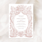  Bloemen Victoriaans Ornament Lijst Bruiloft Kaart