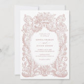  Bloemen Victoriaans Ornament Lijst Bruiloft Kaart (Voorkant)