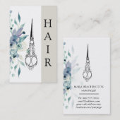 *~* Bloemen  Victoriaans Schaar HAAR SYLIST Visitekaartje (Voorkant / Achterkant)