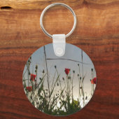 Bloemen - Vier rode papavers Sleutelhanger (Voorkant)