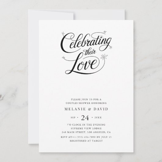 Bloemen vieren hun liefdeskoppels Douche Foto Kaart (Voorkant)