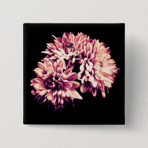 Bloemen Vierkante Button 5,1 Cm