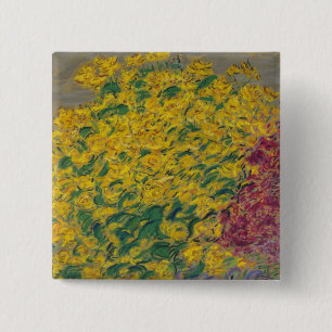 Bloemen Vierkante Button 5,1 Cm