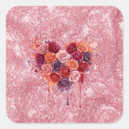 Bloemen Vierkante Sticker