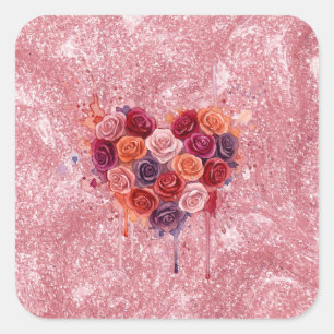 Bloemen Vierkante Sticker