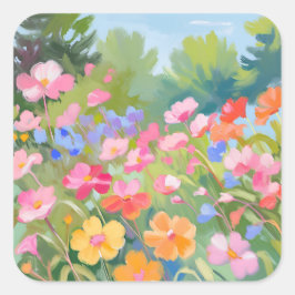 Bloemen Vierkante Sticker