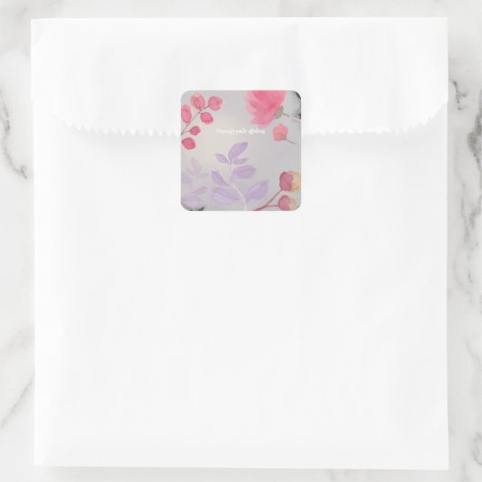 Bloemen Vierkante Sticker (Tas)
