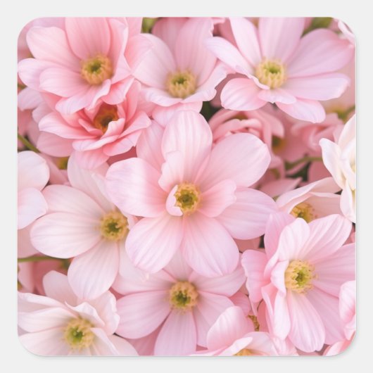 Bloemen Vierkante Sticker (Voorkant)