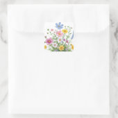 Bloemen Vierkante Sticker (Tas)