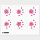 Bloemen Vierkante Sticker (Vel)