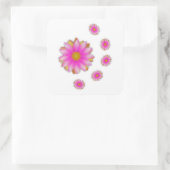 Bloemen Vierkante Sticker (Tas)