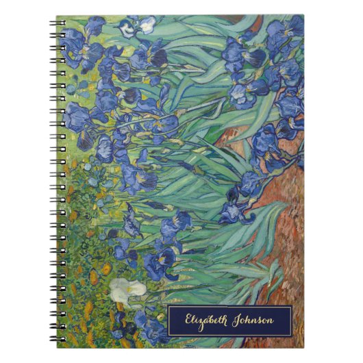 Bloemen Vincent van Gogh Kunst Gouden Monogram Notitieboek (Voorkant)