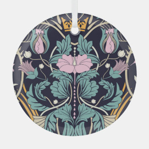 Bloemen vintage, art nouveau, naadloos behang. glas ornament